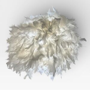 White Feather Pendant Hanging Plug-In Light Accent Home Decor 15in Diameter